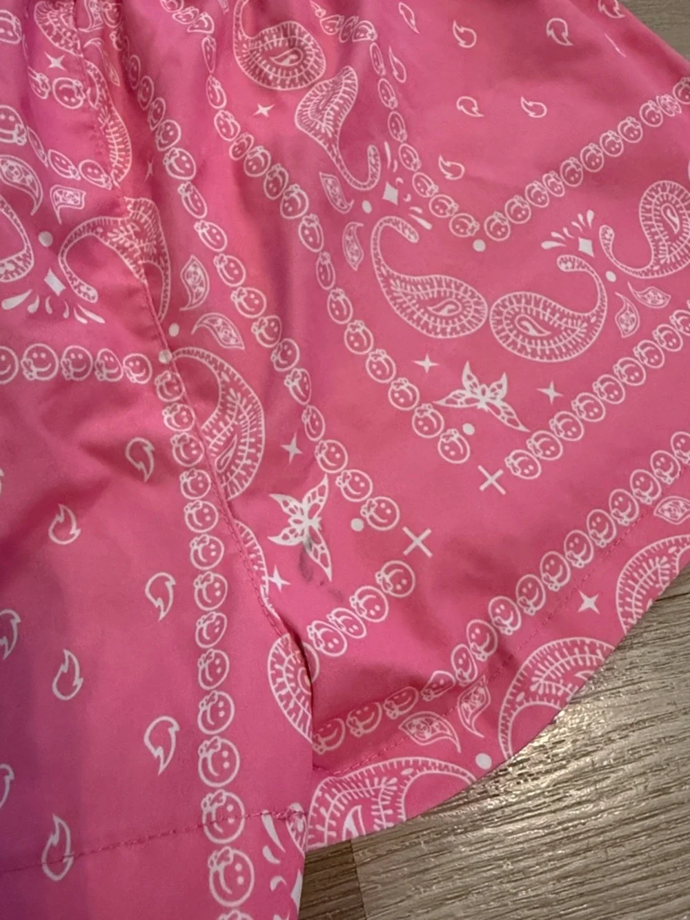 Pink Paisley Elastic-Waist Shorts with Drawstring - Picture 5 of 5
